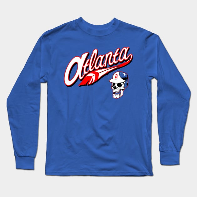 Atlanta Braves retro full script Long Sleeve T-Shirt by ThePunkPanther